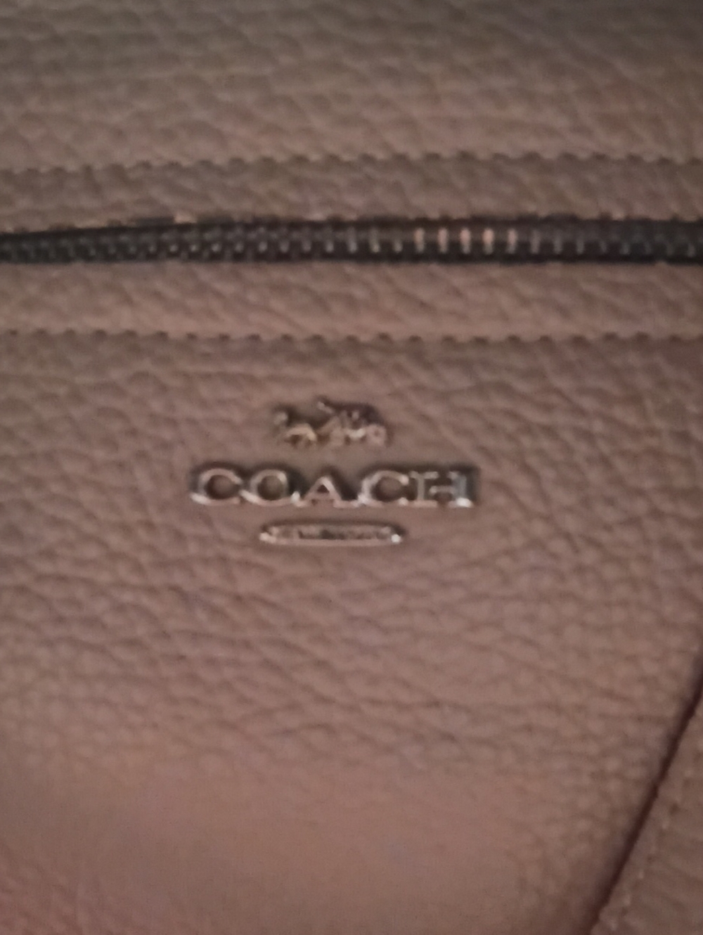 Coach Prairie Pebbled Leather Tote - Light Gray - Picture 2 of 9